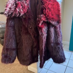 Simply Vera Vera Wang Burgundy Teddy Jacket